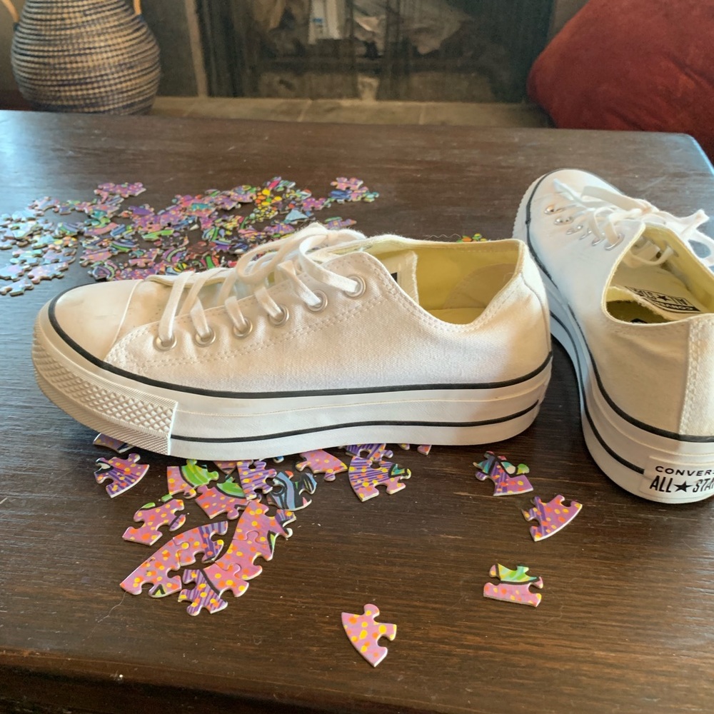 White platform converse